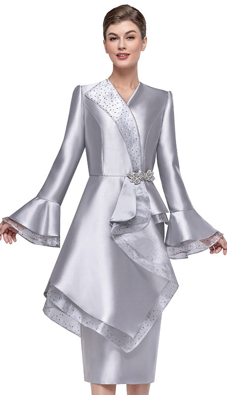 Serafina 4319-SIL Church Suit