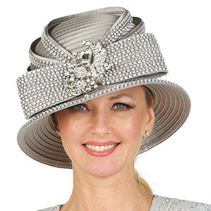 Giovanna HR22129-SIL Church Hat