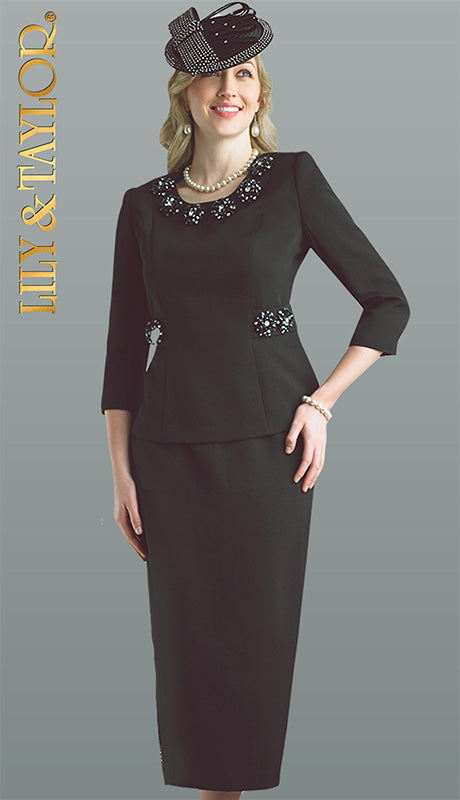 Lily And Taylor 4622-BLK Church Suit