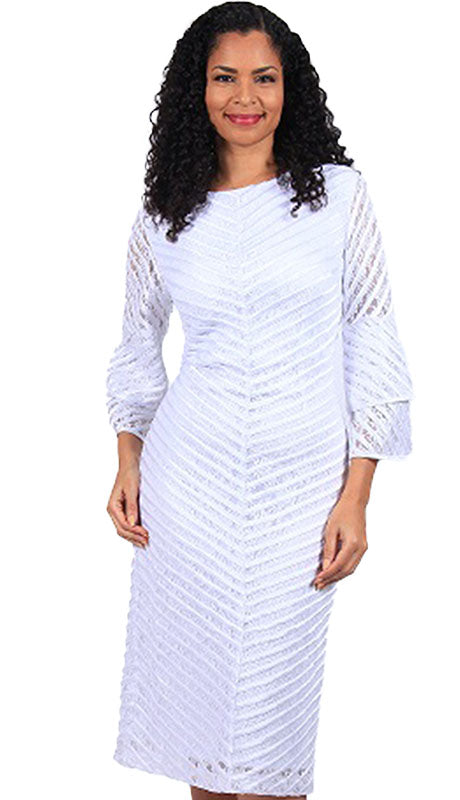Diana Couture 8569-WHT Church Dress
