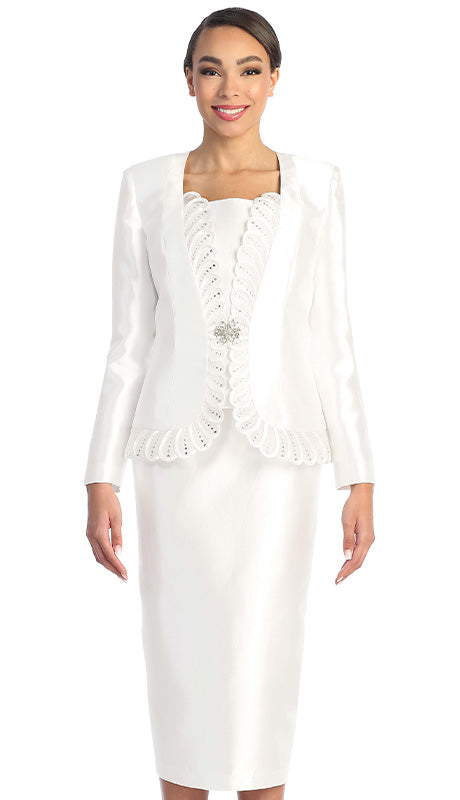 Serafina 4202-WHT Church Suit