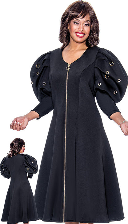 Nubiano 1011-BLK-QS Church Dress
