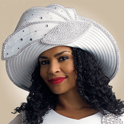 Lily And Taylor H387-WHT Church Hat