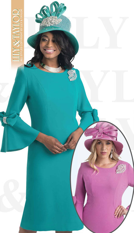 Lily And Taylor 4154-TE Church Dress - Hat