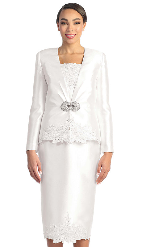 Serafina 4201-WHT Church Suit