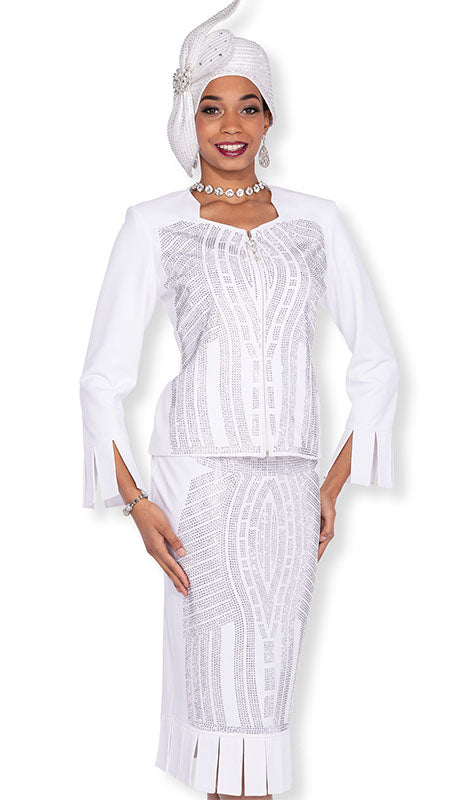 Elite Champagne 5982-WHT Church Suit