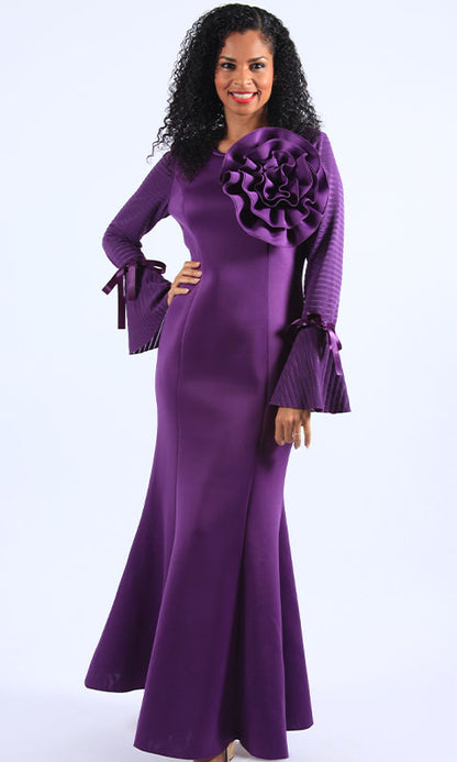 Diana Couture D1054-PUR Church Dress