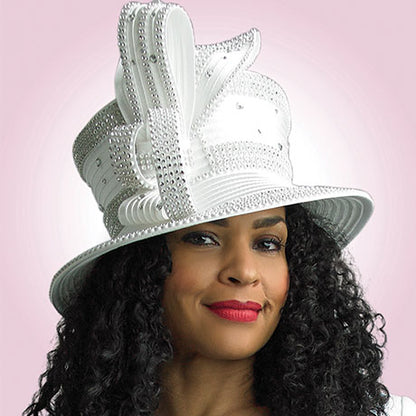 Lily And Taylor H397-WHT Church Hat