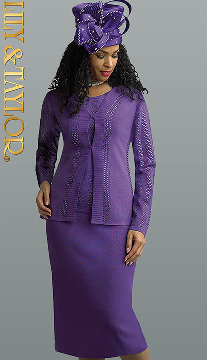 Lily And Taylor 651-PUR Church Suit
