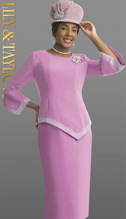 Lily And Taylor 4471-ROSE Church Suit-Hat
