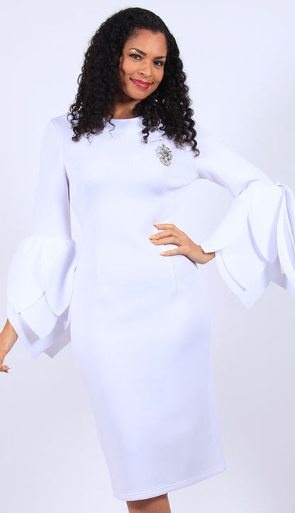 Diana Couture 8668-WHT Church Dress