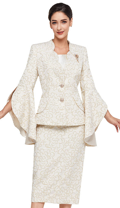 Serafina 4030-GLD Church Suit