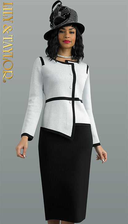 Lily And Taylor 758-SIL Designer Church Suit