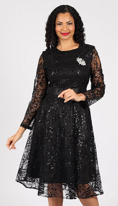 Diana Couture 8639-BLK Church Dress