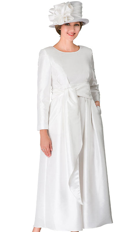 Giovanna D1508-WHT-H Church Dress-Hat