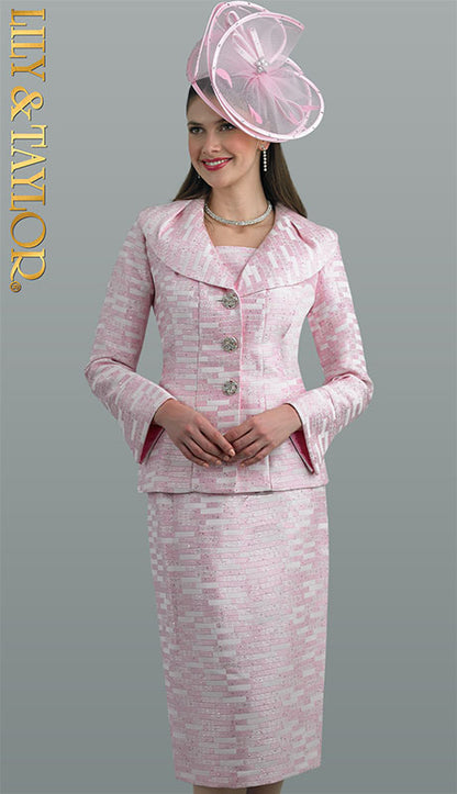 Lily And Taylor 4660-PNK Elegant Church Suit