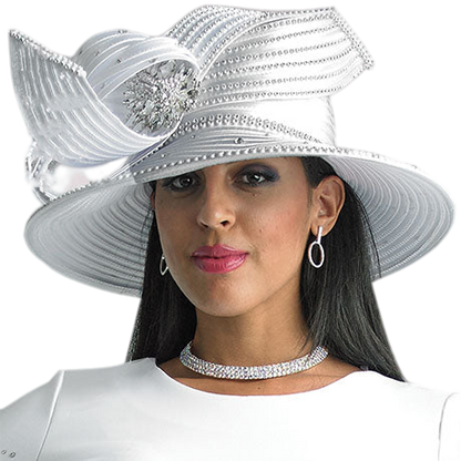 Lily And Taylor H939-WHT Church Hat