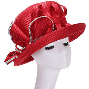 Giovanna HR22103-RED Church Hat