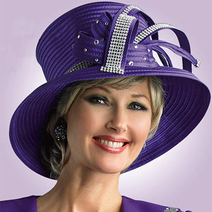 Lily And Taylor H109-PUR Church Hat