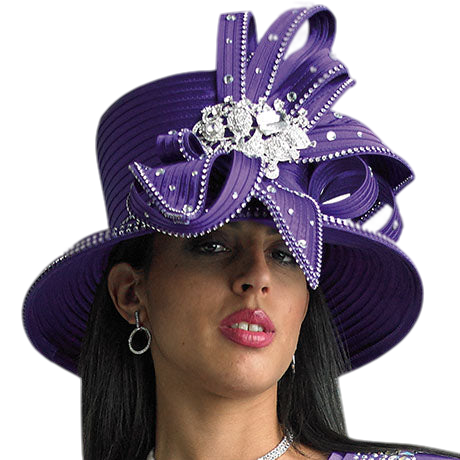 Lily And Taylor H945-PUR Church Hat