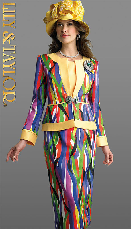 Lily And Taylor 4830-YEL Church Suit