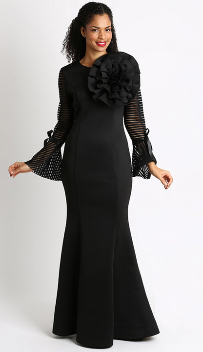 Diana Couture D1054-BLK Church Dress