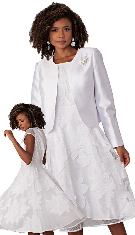 Chancele 4806-WHT-CO Church Dress