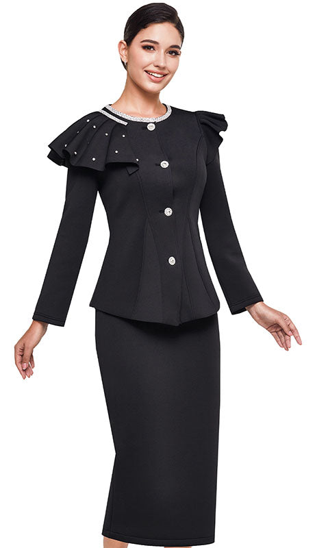 Serafina 4216-BLK Church Suit