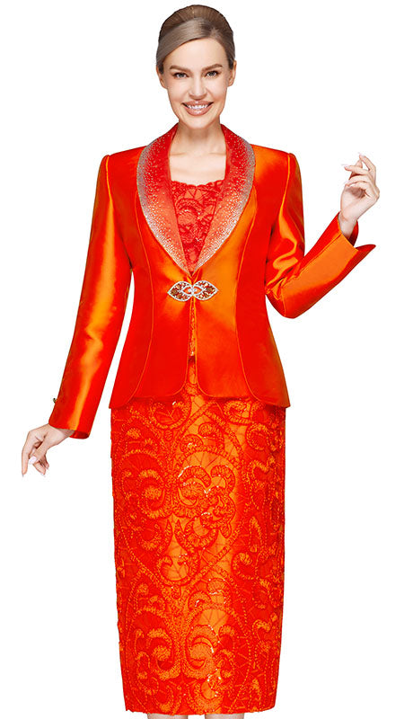 Nina Massini 3145-ORG Church Suit