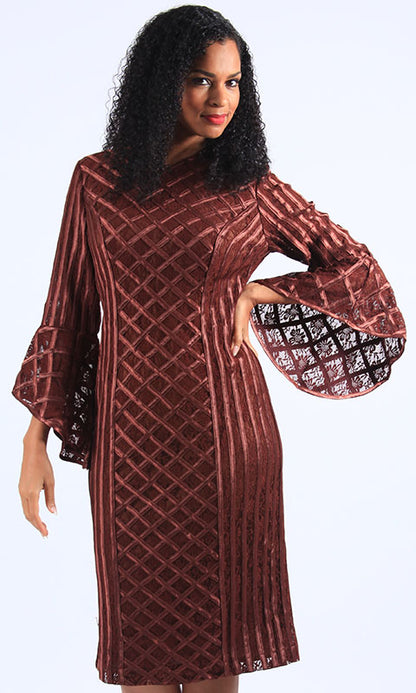 Diana Couture 8566-BRN Church Dress