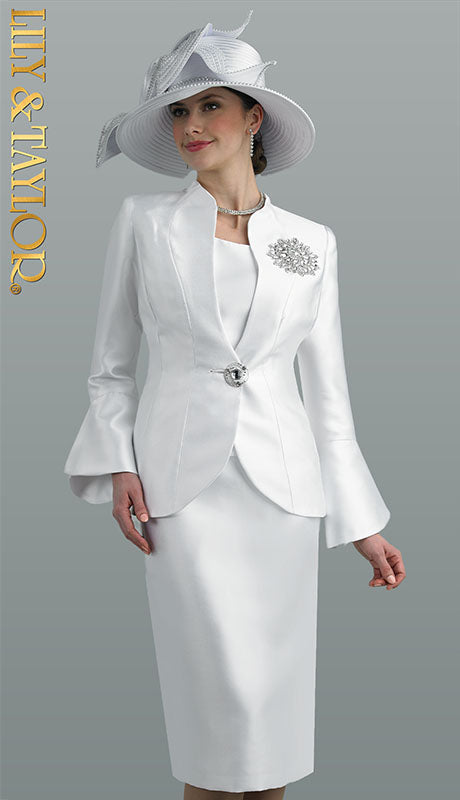 Lily And Taylor 4140-WHT Church Suit