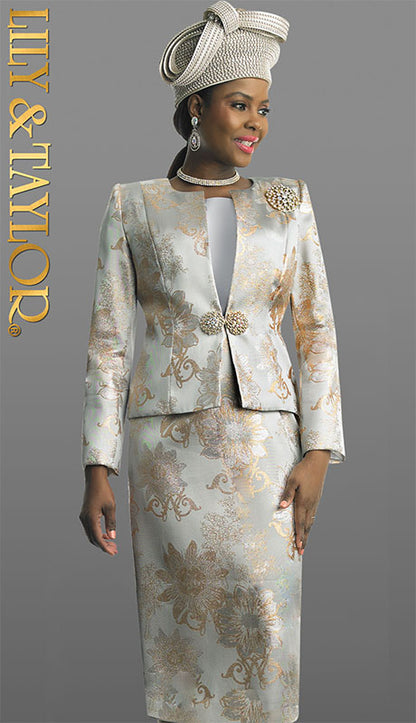 Lily And Taylor 4855-SIL Church Suit