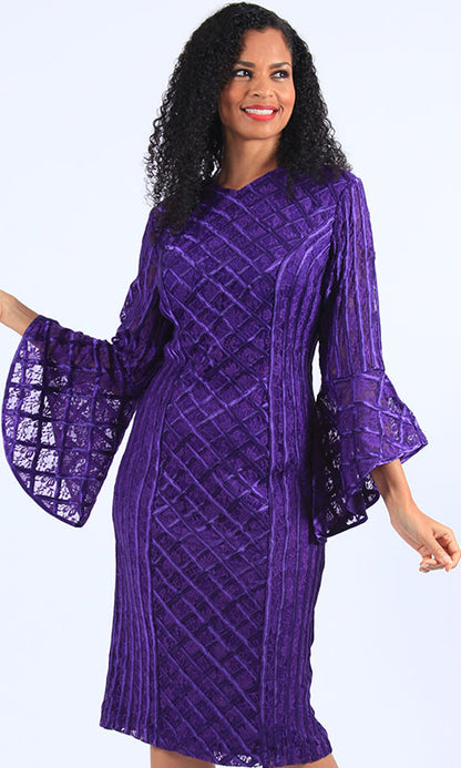 Diana Couture 8566-PUR Church Dress
