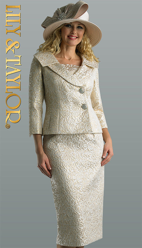 Lily And Taylor 4648-GLD Church Suit