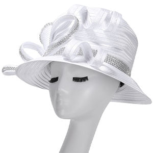 Giovanna HR22103-WHT Church Hat