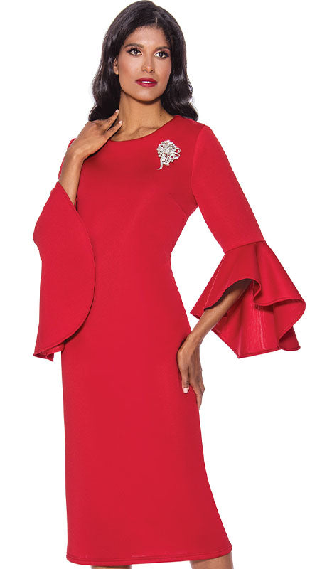 Nubiano 12081-RED-IH Church Dress