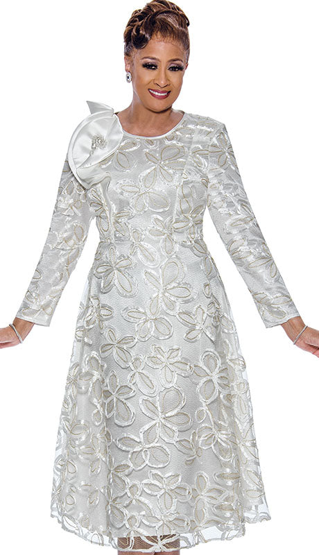 Dorinda Clark Cole 5271-WHT-QS Ladies Church Dress
