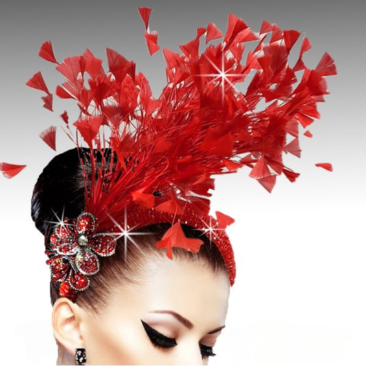 Church Hat FA3092 FOUNTAIN FASCINATOR-RE